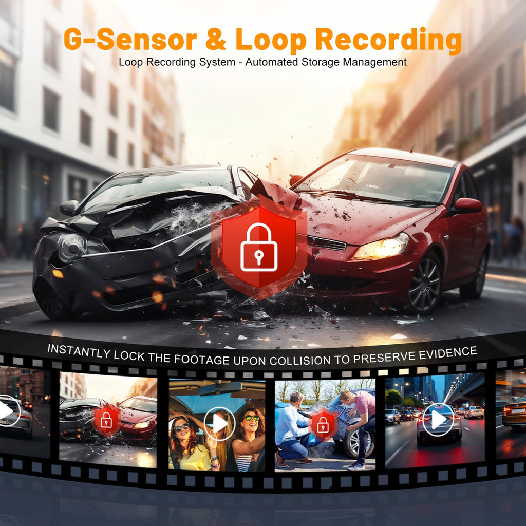 3-Channel 4K Dash Cam | Front, Interior & Rear | 360° Coverage, Night Vision